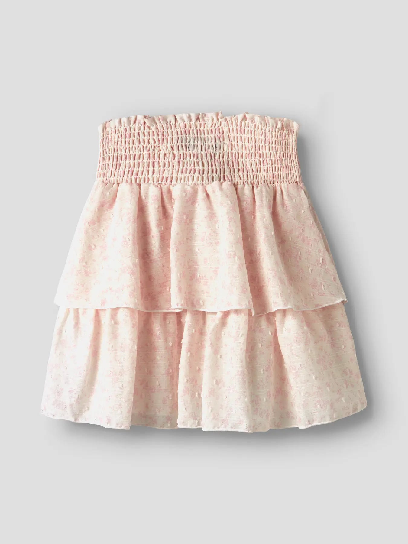 Volangkjol Bibby, rosa/vit