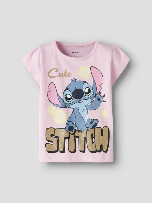 T-shirt Fuba Stitch, rosa