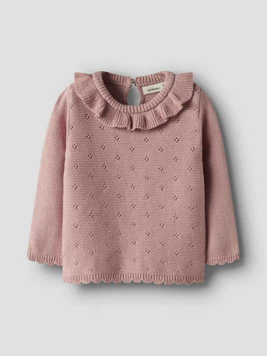 Stickad tröja med krage