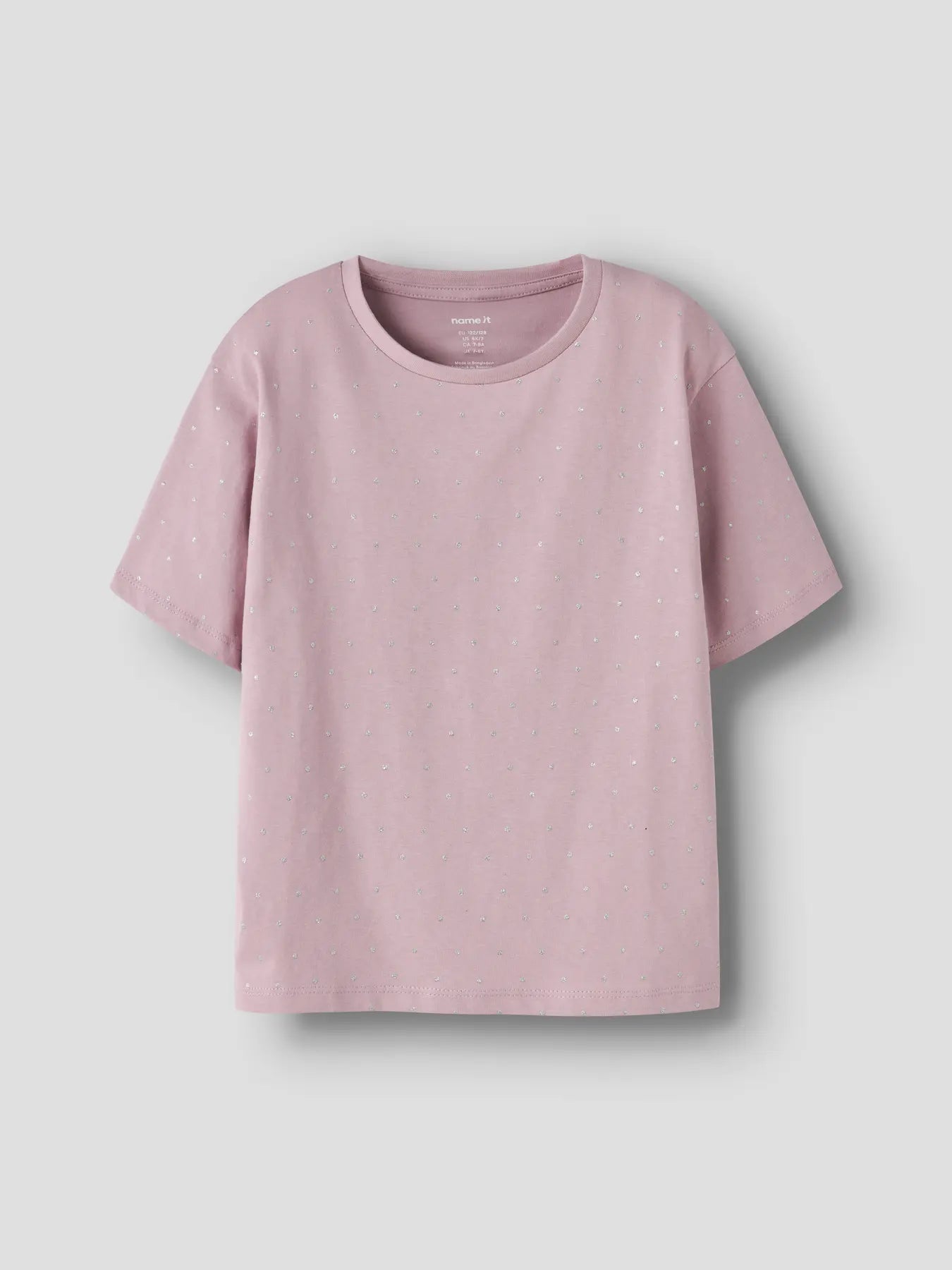 T-shirt med glitter rosa