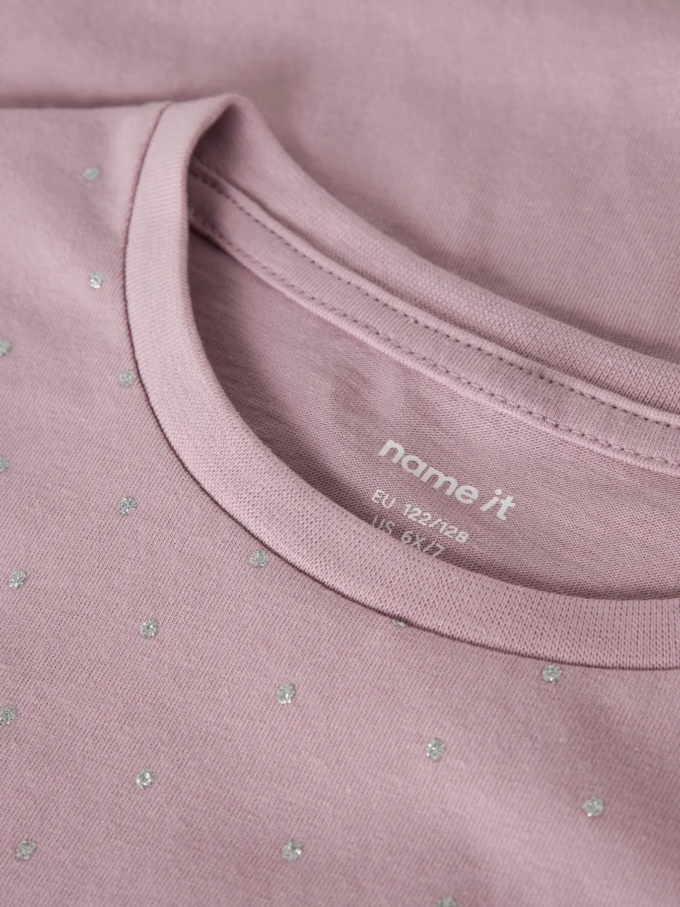 T-shirt med glitter rosa