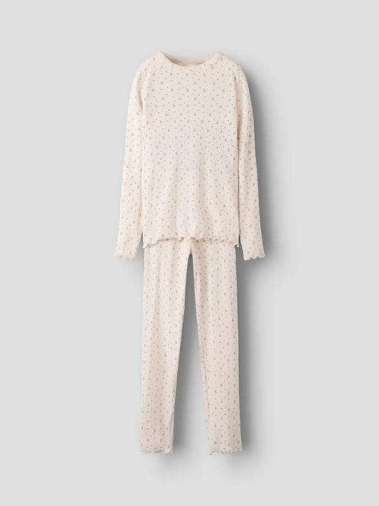 Ljusrosa pyjamas blommor