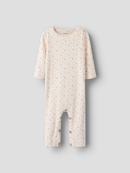 Ljusrosa pyjamas med blommor bebis