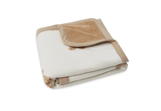 Pärlsammetfodrad bomullsfilt 75x100cm Teddy Bear