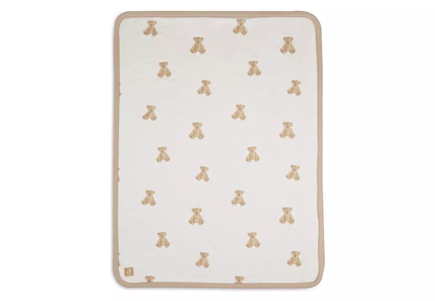 Pärlsammetfodrad bomullsfilt 75x100cm Teddy Bear