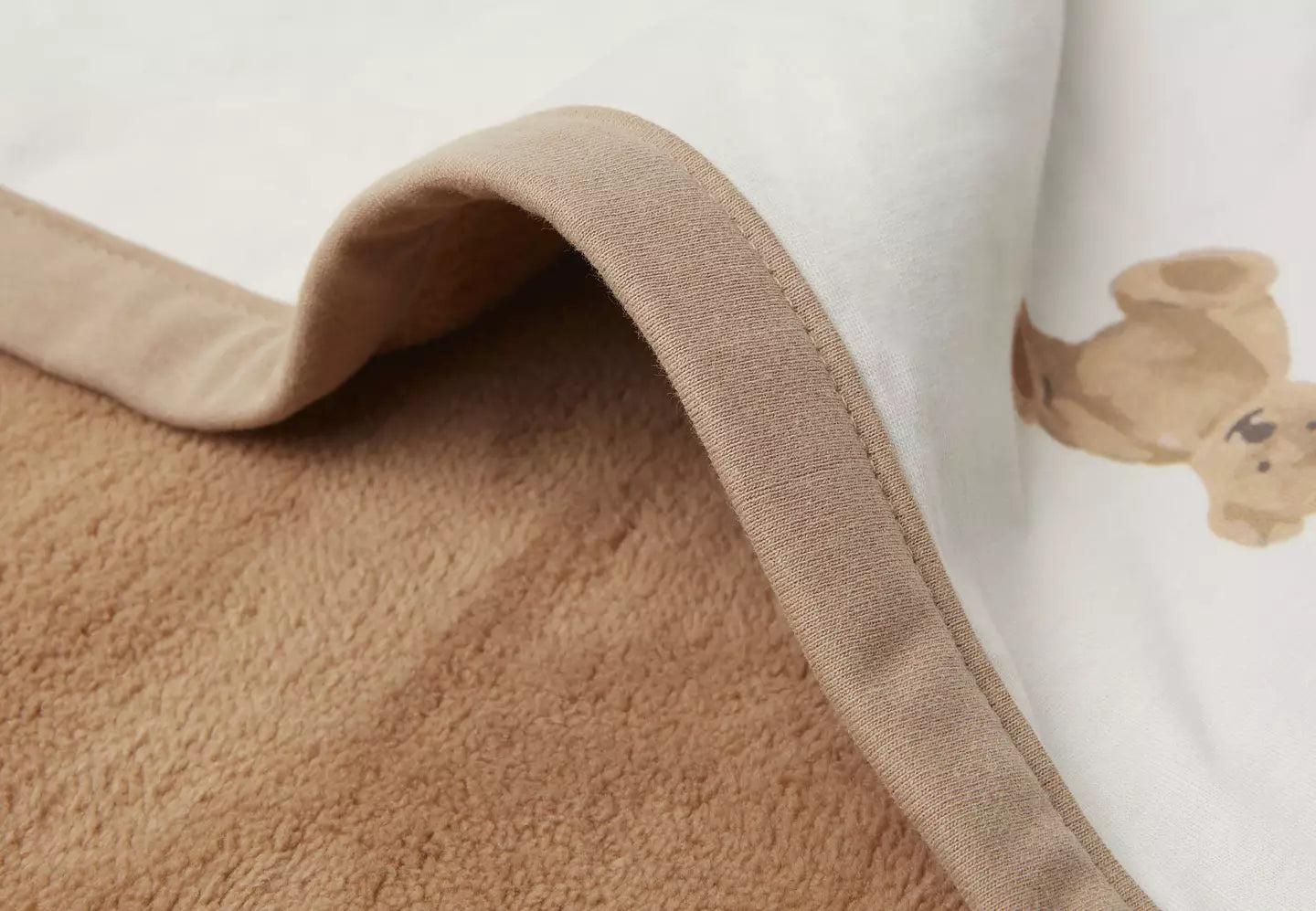 Pärlsammetfodrad bomullsfilt 75x100cm Teddy Bear