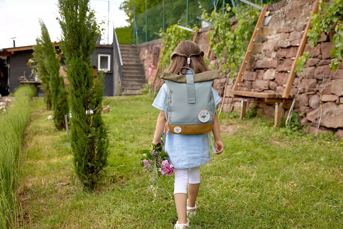 Ryggsäck mini rolltop Nature light blue