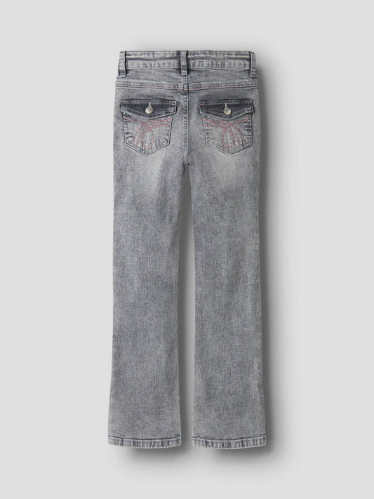 Jeans Polly Bootcut med rosa brodyr