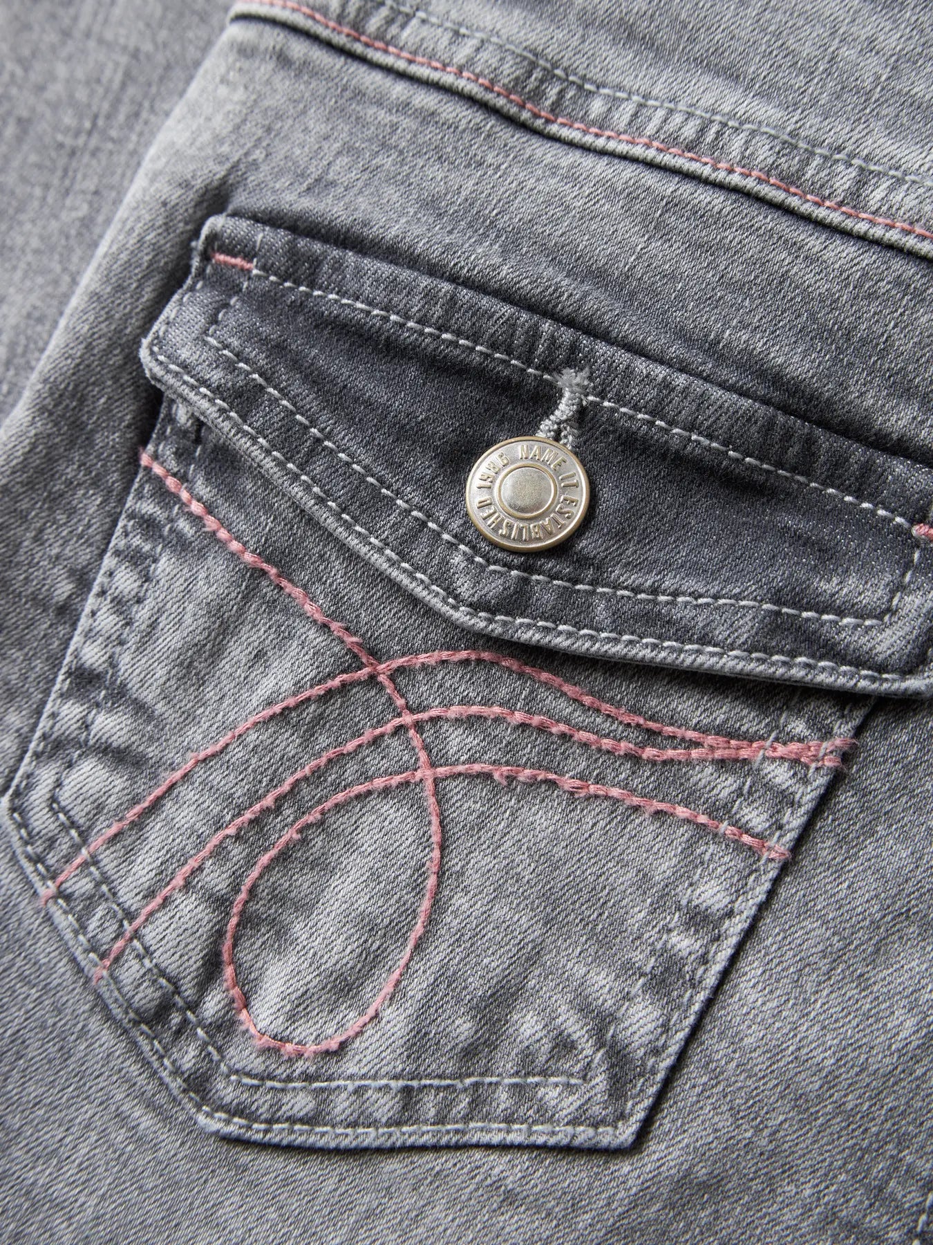 Jeans Polly Bootcut med rosa brodyr
