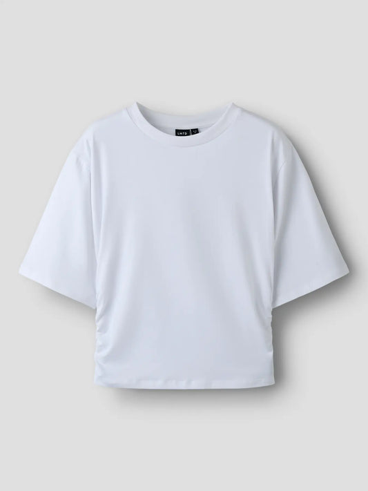 Topp med rynk i sidan, vit