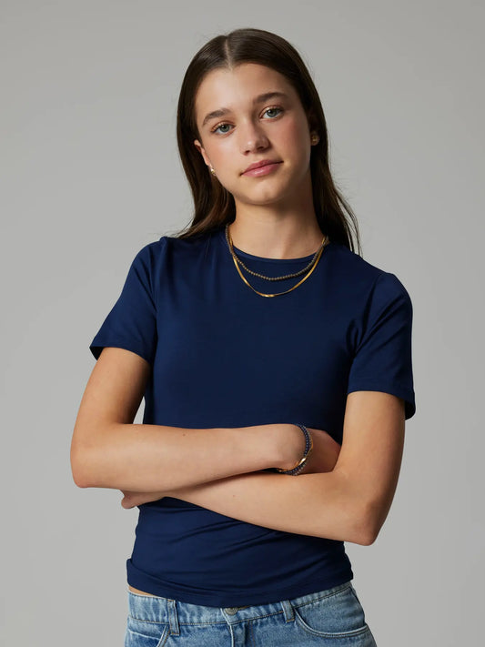 Mörkblå topp, smal passform