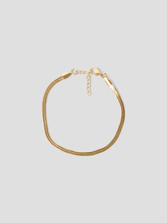 Armband Flat, guldfärgat