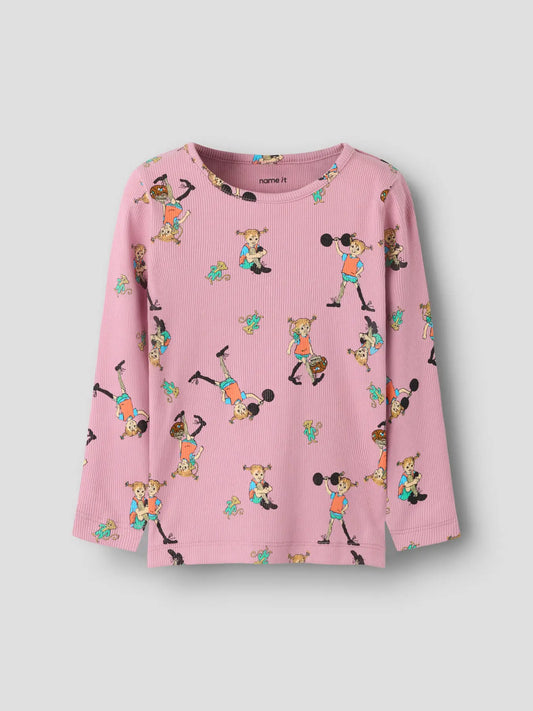 Tröja Pippi Långstrump, Ara, rosa