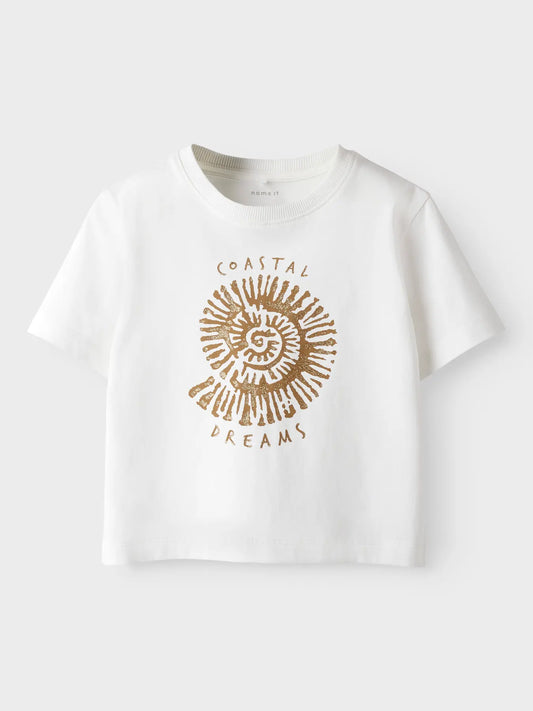 T-shirt vit med snäcka