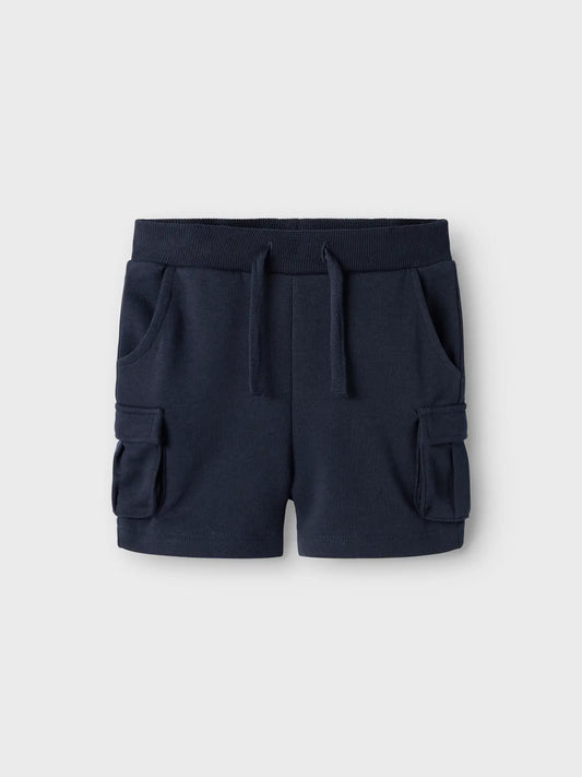 Shorts med benfickor blå