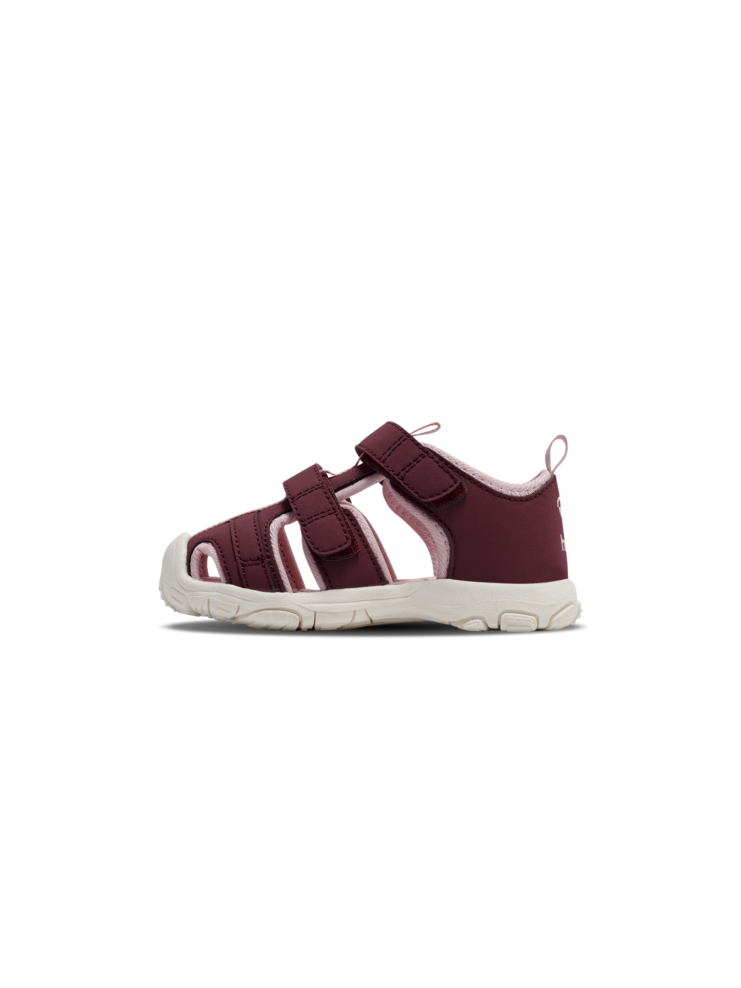 Sandal Velcro, vinröd/rosa