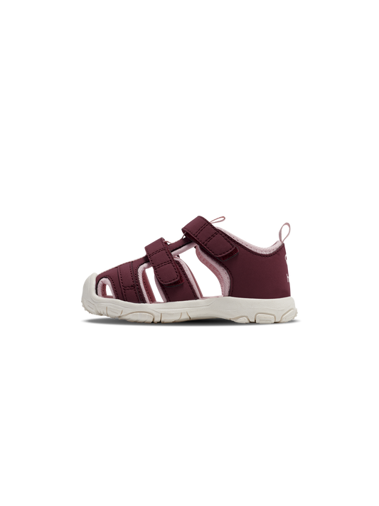 Sandal Velcro, vinröd/rosa