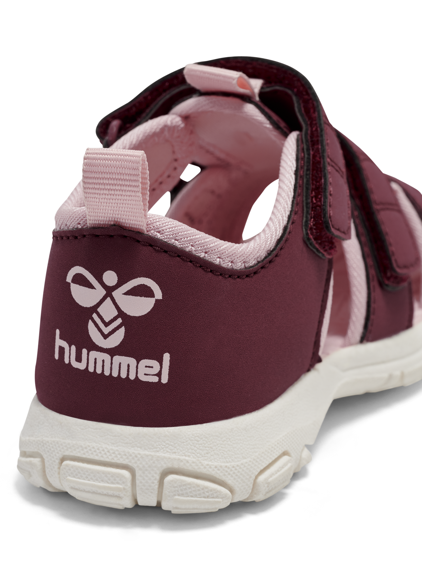 Sandal Velcro, vinröd/rosa