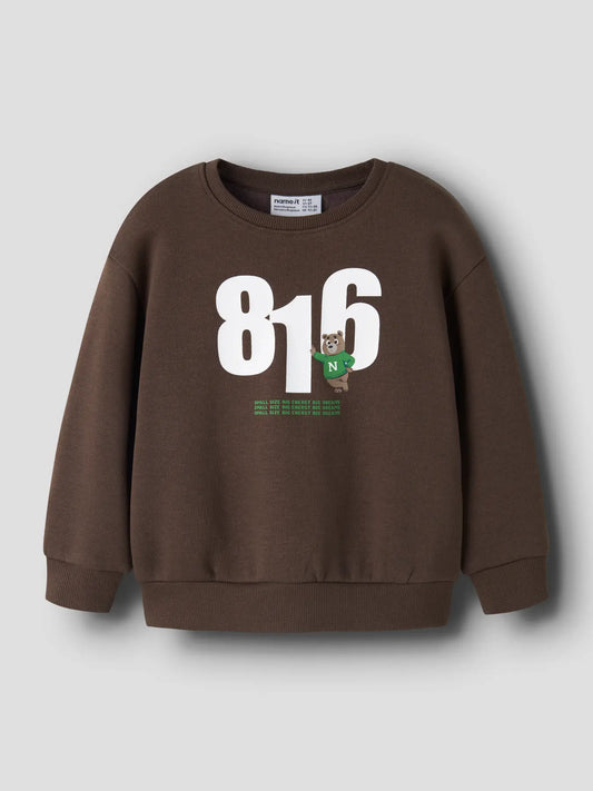 Sweatshirt Nikani, chokladbrun