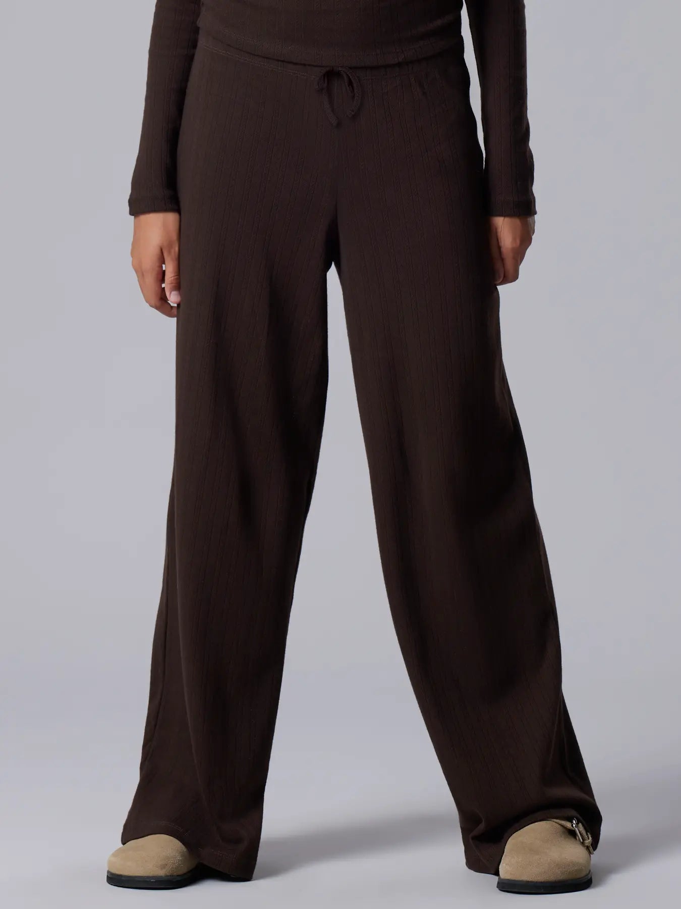 Wide pant Leedle, brun