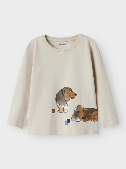 Långärmad T-shirt med hundar
