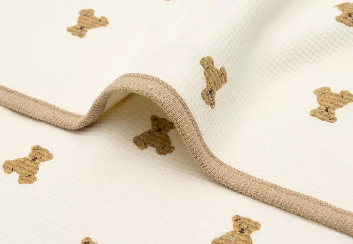 Babyfilt mini Teddy bear little waffle