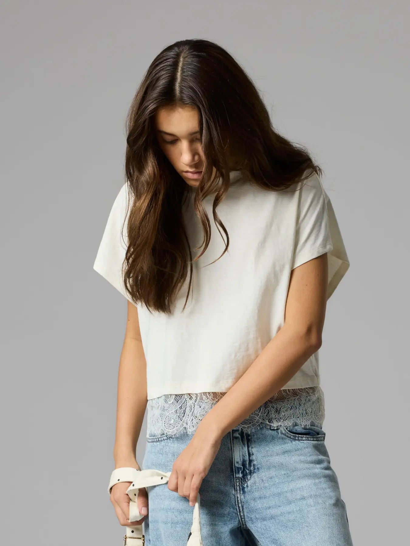 Bella lace top, vit