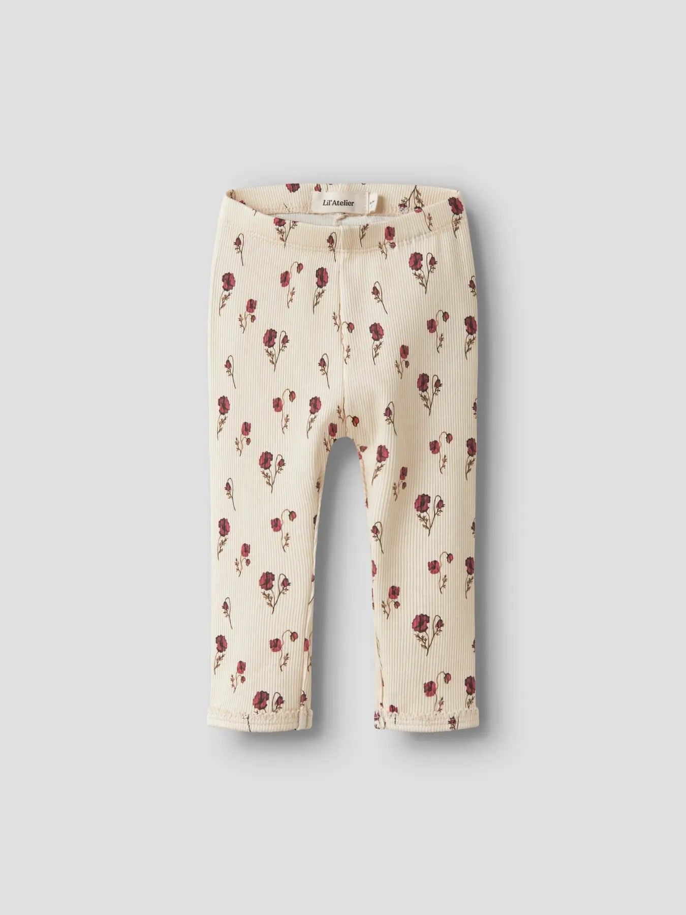 Ribbade leggings med blommor