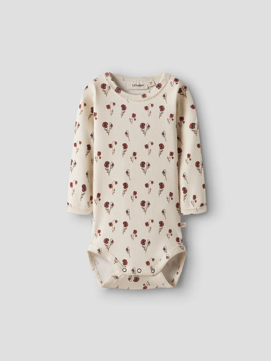 Ribbad body med blommor