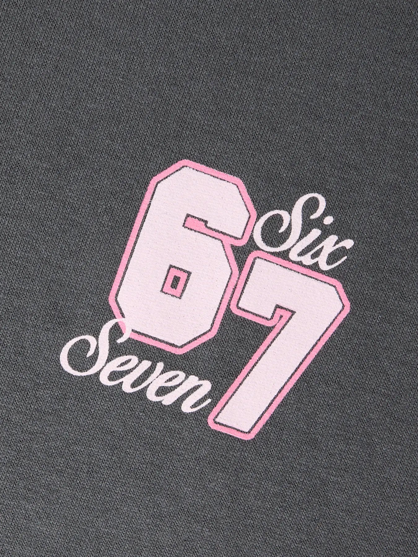 T-shirt six seven, mörkgrå/rosa