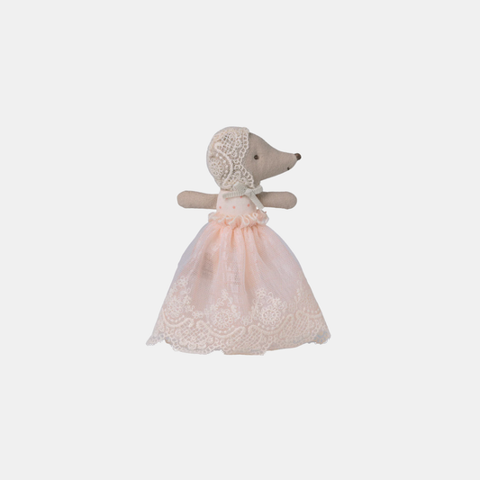 Babymus i klänning, rosa