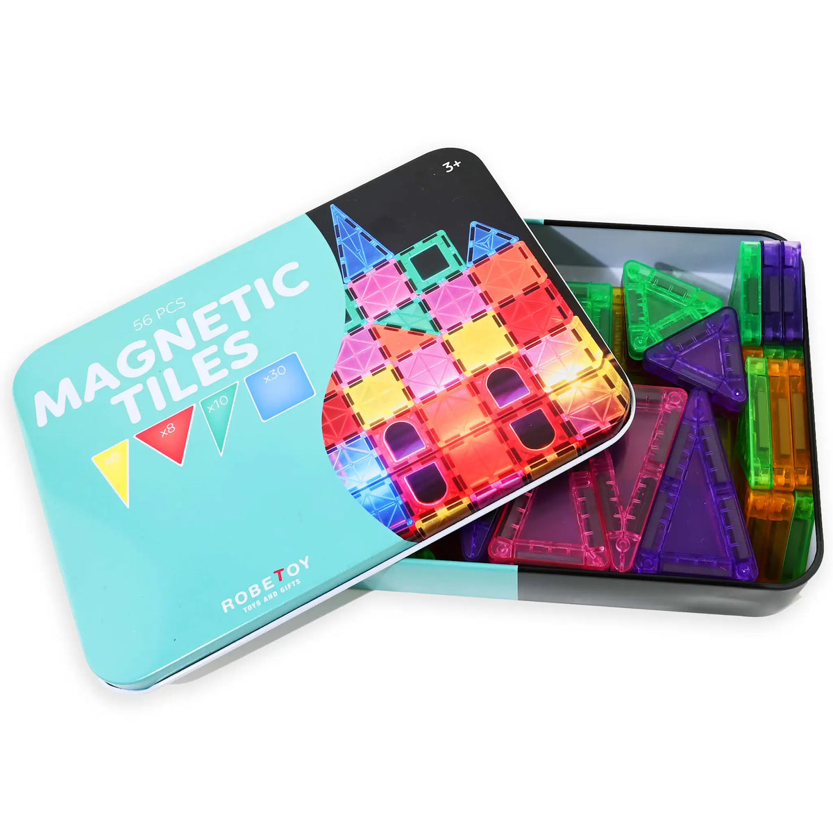 Magnetic tiles mini, 54 pcs