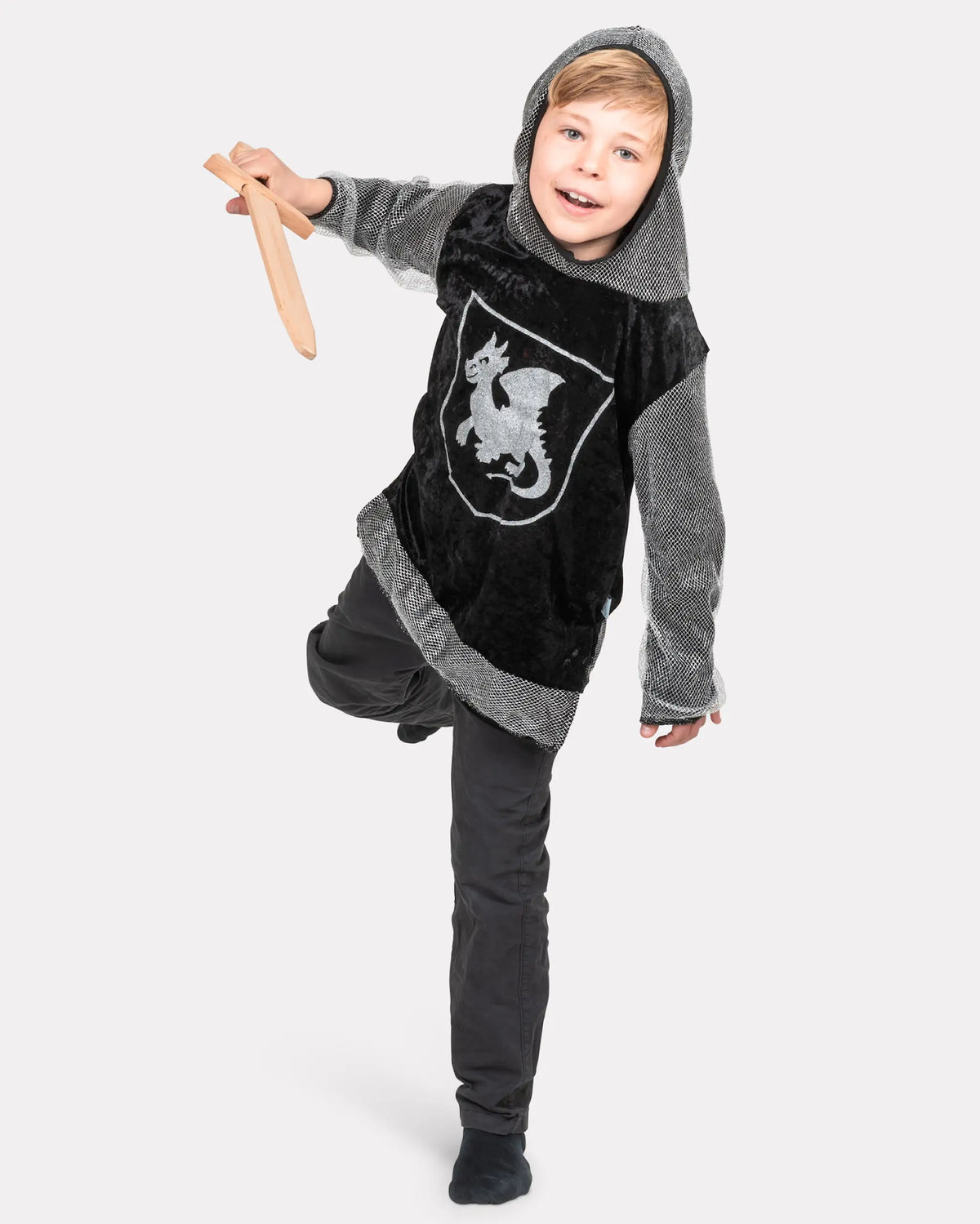Riddarskjorta med luva, 6-8 år