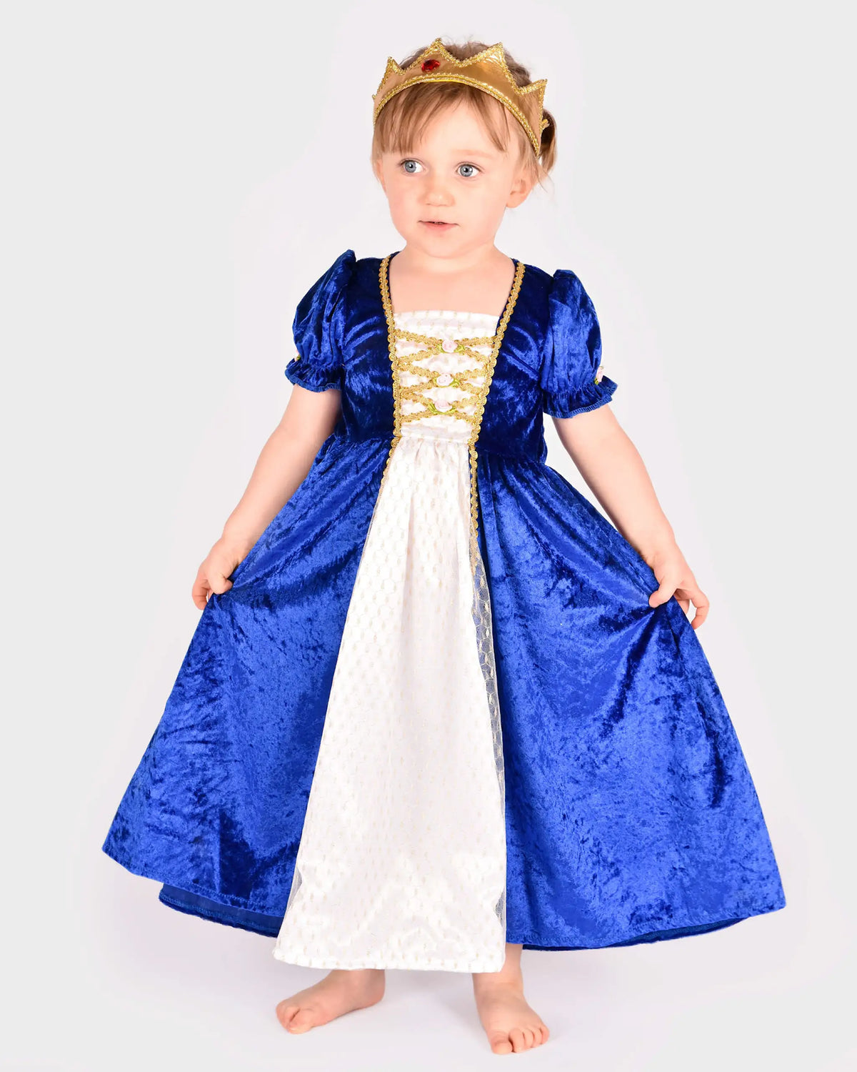 Blå prinsessklänning storlek 98/104
